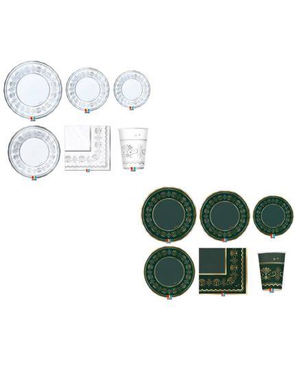 Kit Tavola Coordinato Natalizio Royal Silver / Royal Green 