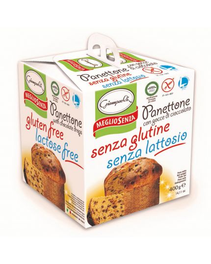 Panettone  Senza Glutine Senza Lattosio con Gocce di Cioccolato Giampaoli 400g
