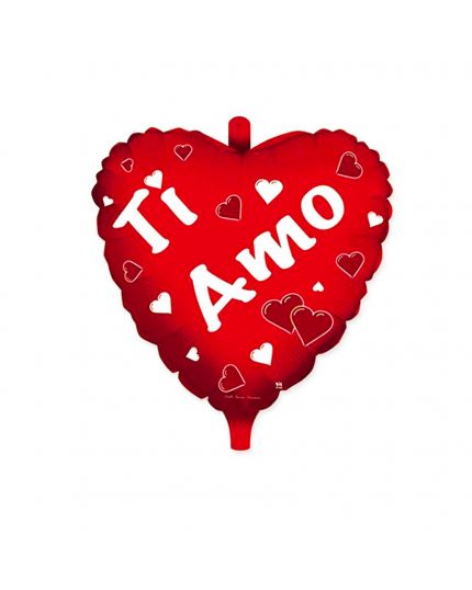 Palloncino Mylar Cuore  Rosso Con Scritta Ti Amo