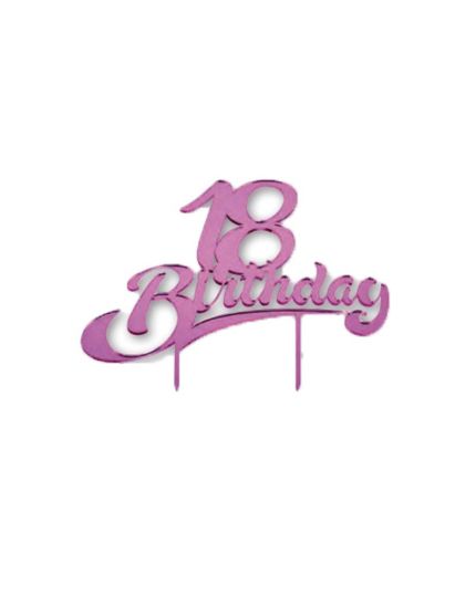 Sopratorta Cake Topper Pvc 18 Birthday Fucsia 19cm