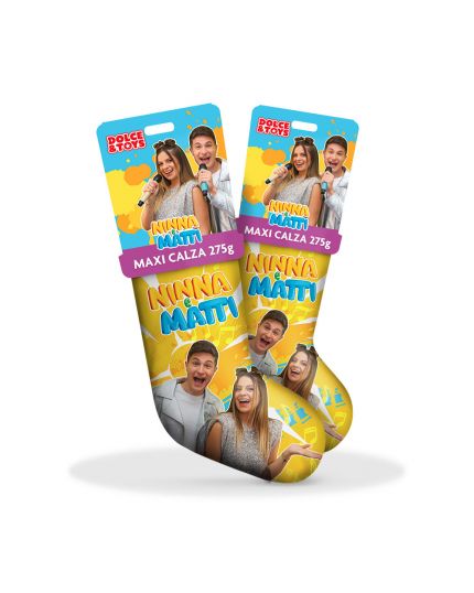 MAXI Calza della Befana da 275 gr NINNA E MATTI con sorpresa