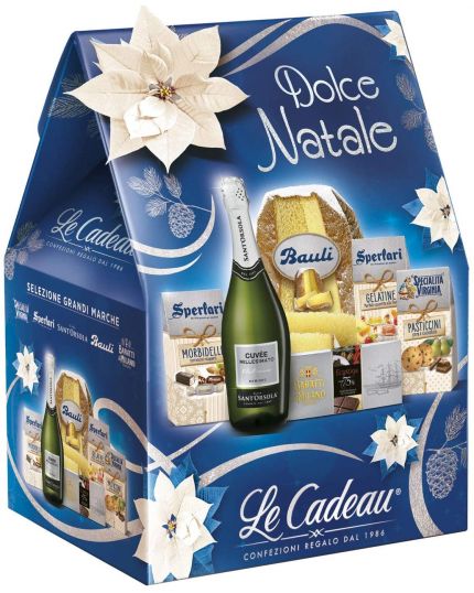Cesto Shopper Natalizio Dolce Natale con Pandoro Le Cadeau 6 Pezzi