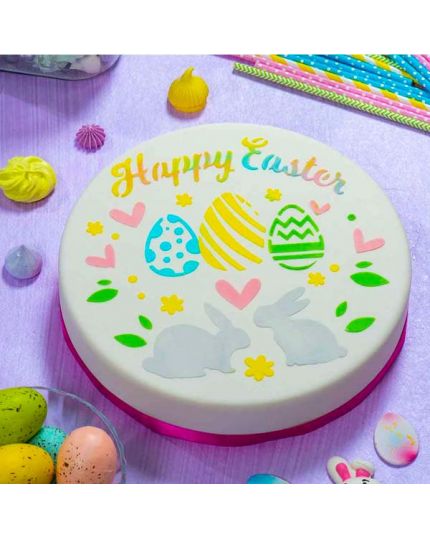 Stencil Decorativo per Torte Pvc Happy Easter Decora 25cm