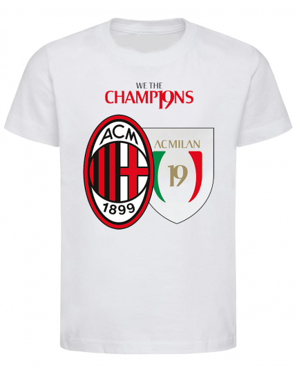 T-shirt Celebrativa Scudetto 19 Maglietta AC Milan da Adulto o Bambino