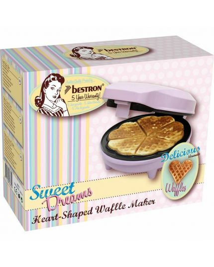 Piastra Cuori Waffle Rosa Bestron 