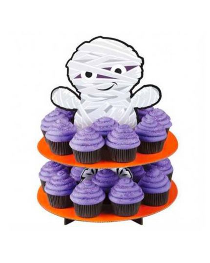 Alzatina 3 Piani Mummia Halloween per Cupcakes