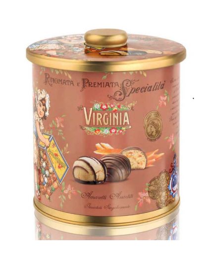 Amaretti Soffici Arancia e Cioccolato Fondente in Elegante Latta Virginia 220gr