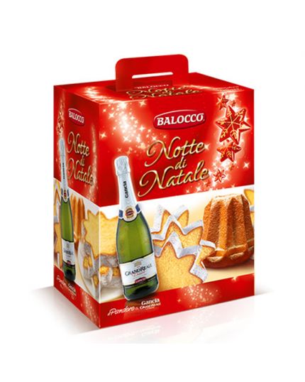 Confezione Regalo Balocco Notte di Natale Pandoro e Spumante