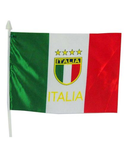 Bandiera Italia con Scudetto con Asta 60x90cm