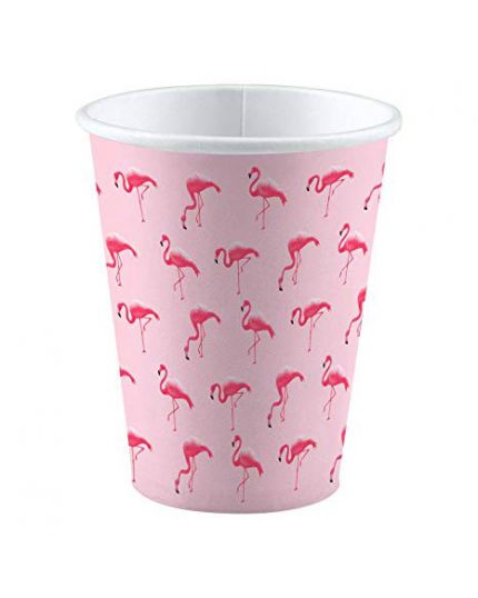 Bicchieri Carta Flamingo Paradise Fenicotteri Rosa