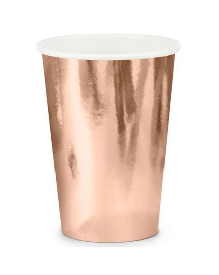 Bicchieri Carta Wavy Rose Gold Oro Rosa