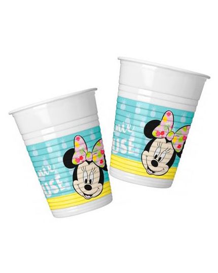 Bicchieri Plastica Minnie Tropical Fenicotteri