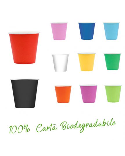 Bicchierini Piccoli in Carta 100% Biodegradabile Colorati Ecolor Scelta Naturale