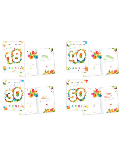 Biglietto Auguri Compleanno Bubble Multicolor 16x11cm