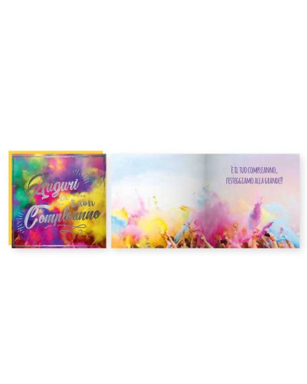 Biglietto Auguri Musicale con Busta Compleanno Holi 15x15cm