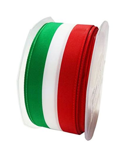 Bobina Nastro Tricolore Italia Tessuto Non Lucido Spessore 5cm