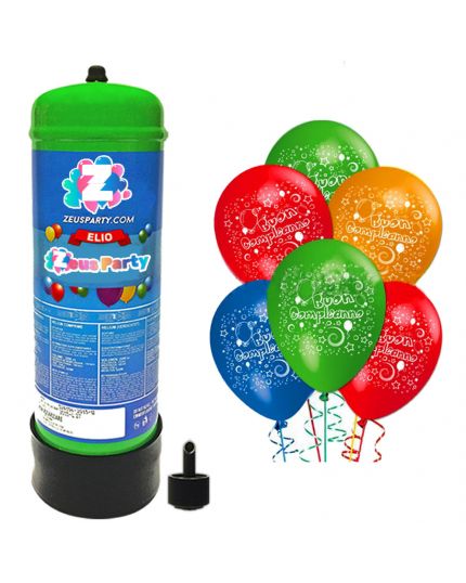 Bombola Elio 2,2L con 25 Palloncini Buon Compleanno Multicolore