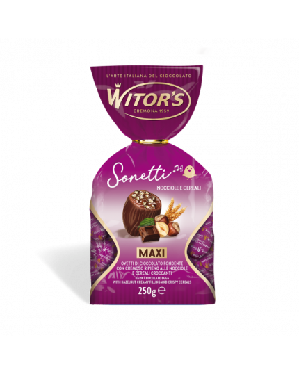 Sonetti Maxi Ovetti Fondenti Ripieni alla Nocciola e Cereali Witor's 250gr