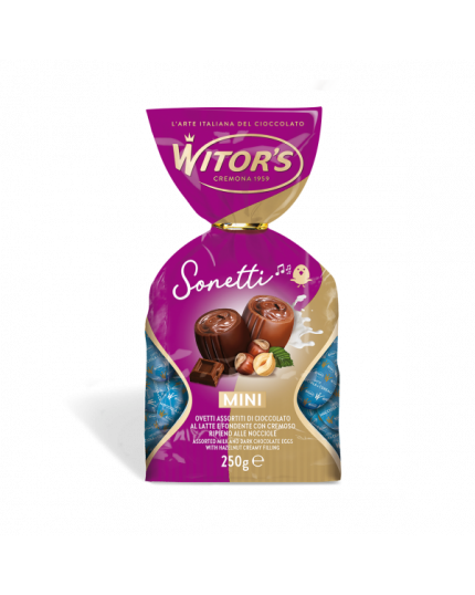 Sonetti Mini Ovetti assortiti Latte e Fondente con cremoso ripieno alle Nocciole Witor's 250gr