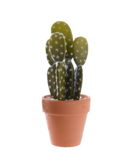 Cactus Piantina Grassa Sintetica in Vaso Terracotta Extra Realistica 20cm