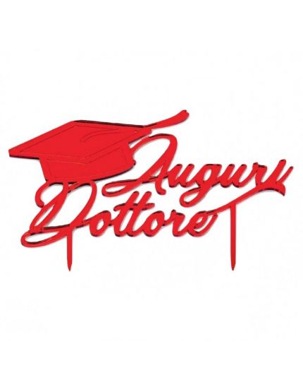 Sopratorta Cake Topper Pvc Laurea Auguri Dottore 19cm