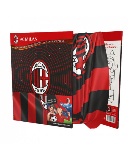 Calendario dell'Avvento MILAN con 24 Cioccolatini Latte + Bandiera