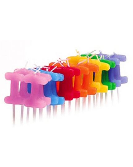 Candelina Pick Lettera I Vari Colori 7cm