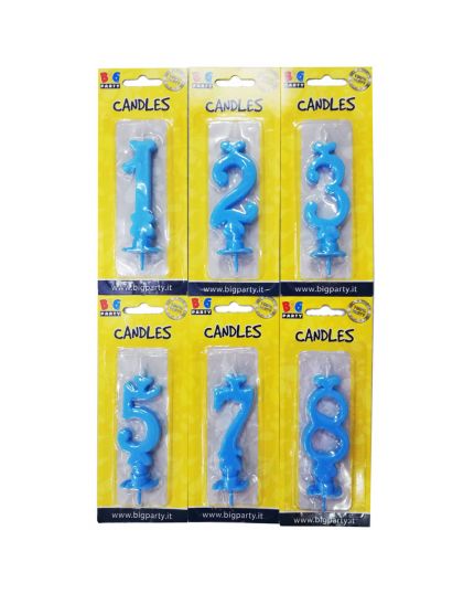 Candelina Numero Celeste 9cm