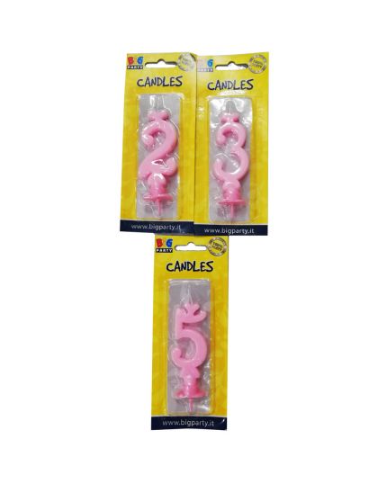 Candelina Numero Rosa 9cm