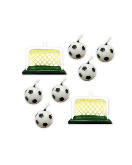 Candeline Torta Calcio Palloni e Porte