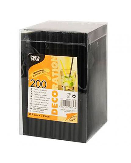Cannucce Corte Rigide Pvc Nere Pap Star 15cm 200pz