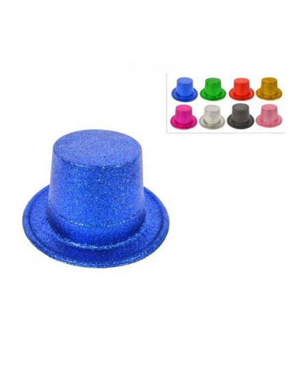 Cappello Cilindro Alto Glitter