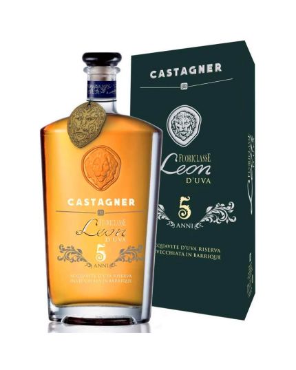 Grappa Acquavite Leon D'Uva Invecchiata in Barrique 5 Anni Castagner 70 cl