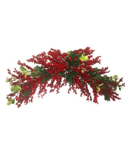 Centrotavola Agrifoglio con Bacche Rosse 92cm