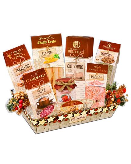 Cesto Natalizio Tiffany Le Cadeau 9 Pezzi