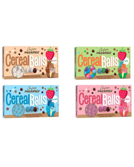 Confetti Maxtris Cereal Balls Colorati con Cereali al Cacao e Fragola 400gr