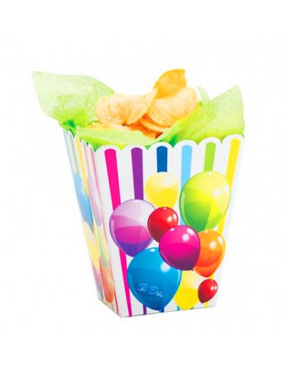 Contenitore Pop Corn Palloncini e Righe Multicolor