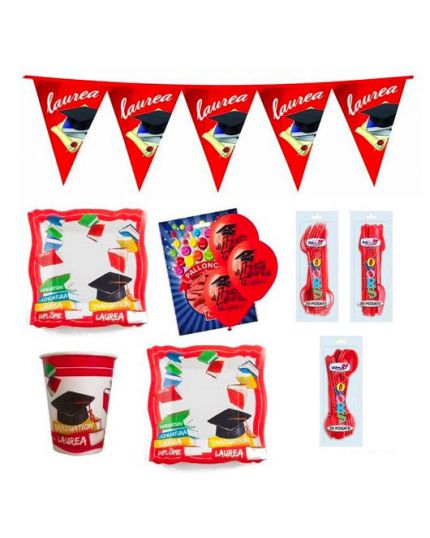 Kit Coordinato Tavola Laurea con Posate per 40 Persone