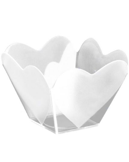 Coppette Cupido Pvc Trasparenti con Cuori per Finger Food 25pz