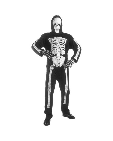 Costume Tuta Scheletro con Cappuccio Bambino