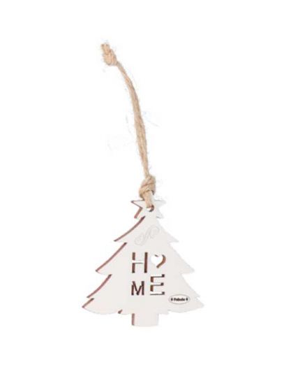 Decorazione per Albero Natale Abete Scritta Home 6cm