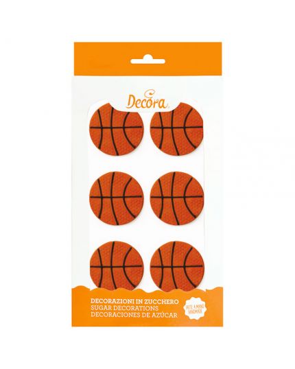 Decorazioni Zucchero Palloni Basket Decora 4cm