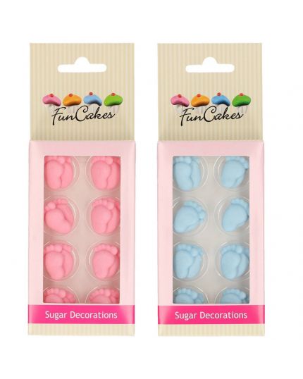 Decorazioni Zucchero Piedini Baby Rosa o Celesti Fun Cakes 2cm
