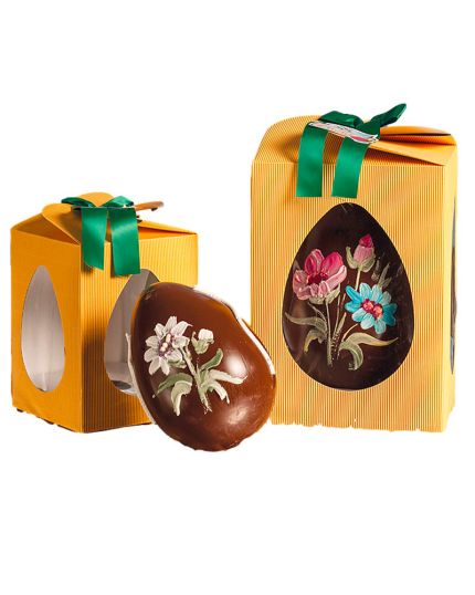 Uovo Pasqua al Cioccolato Fondente Decorato a Mano Masoni 500Gr o 1Kg