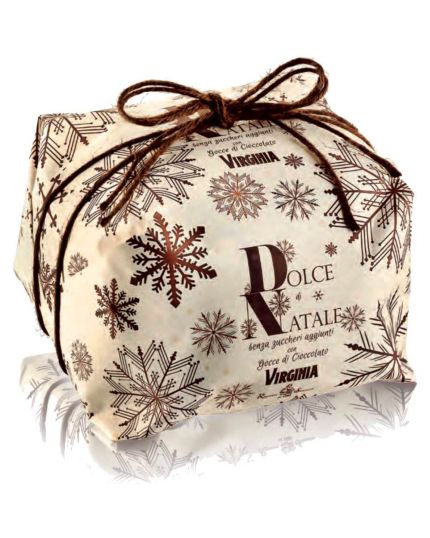 Panettone Dolce di Natale Senza Zuccheri Aggiunti con Gocce di Cioccolato 600gr