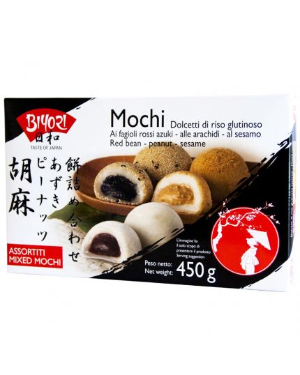 Dolcetti Giapponesi Mochi Mix Fagioli Azuki, Arachidi e Sesamo Biyori 450gr