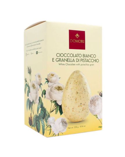 Uovo Pasqua Cioccolato Bianco e Granella di Pistacchio Domori 228gr