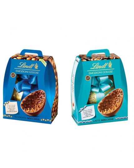 Uovo Pasqua Emozioni Golose alle Nocciole Lindt Latte o Fondente 500gr