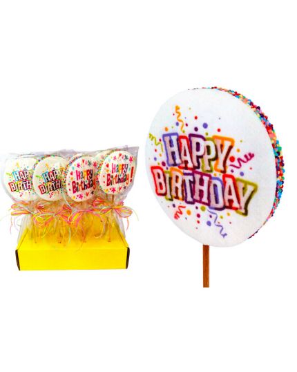 Spiedino Lecca Lecca Marshmallow Happy Birthday 28g