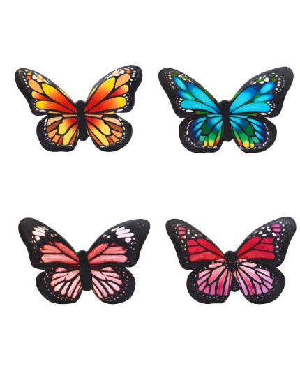 Decorazioni Farfalle Realistiche in Zucchero 4pz 6,5x4,5cm